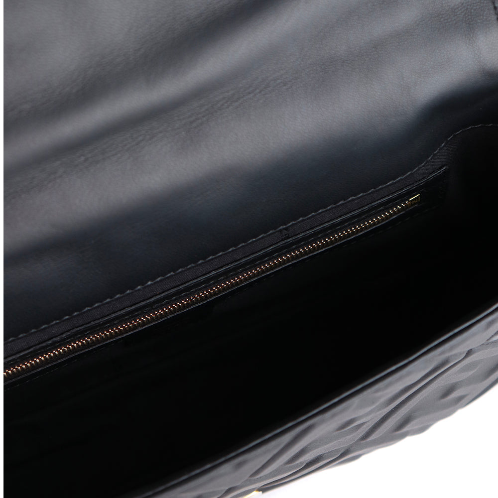 FENDI - Sac à bandoulière Baguette en cuir lisse noir