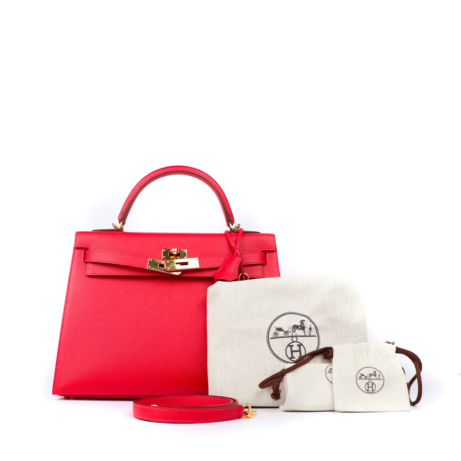 HERMÈS - Sac à bandoulière Kelly 32 en cuir epsom