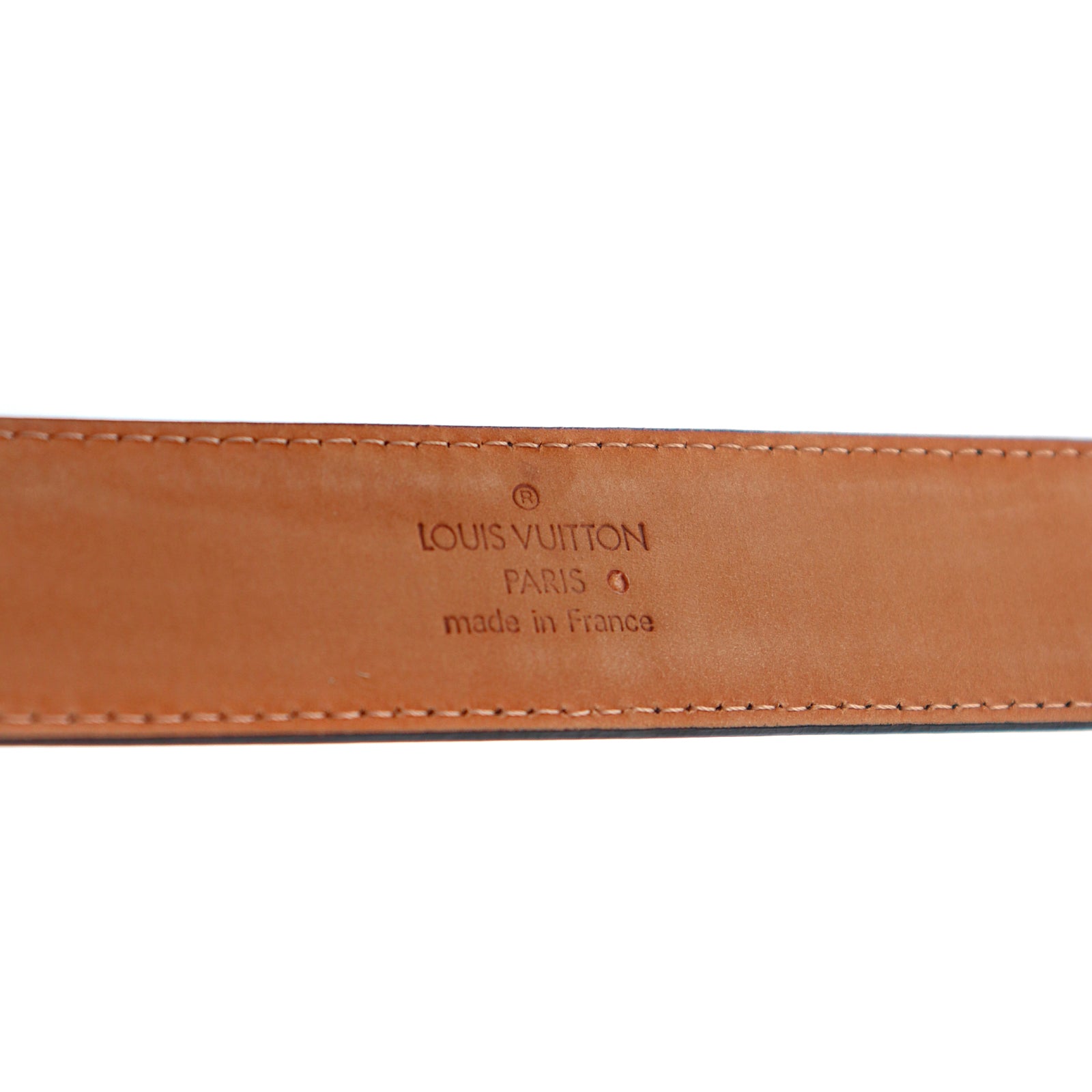 LOUIS VUITTON - Black leather belt (T100)
