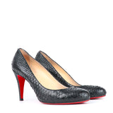 LOUBOUTIN - Escarpins Plum en python noir (T40,5)