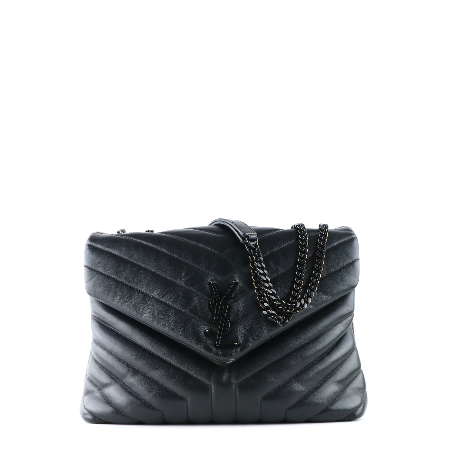 SAINT LAURENT - Loulou medium in full black quilted leather