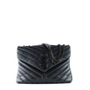 SAINT LAURENT - Loulou medium en cuir matelassé full black