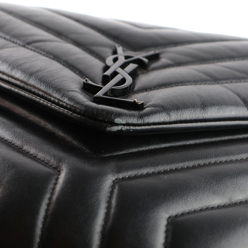 SAINT LAURENT - Loulou medium en cuir matelassé full black