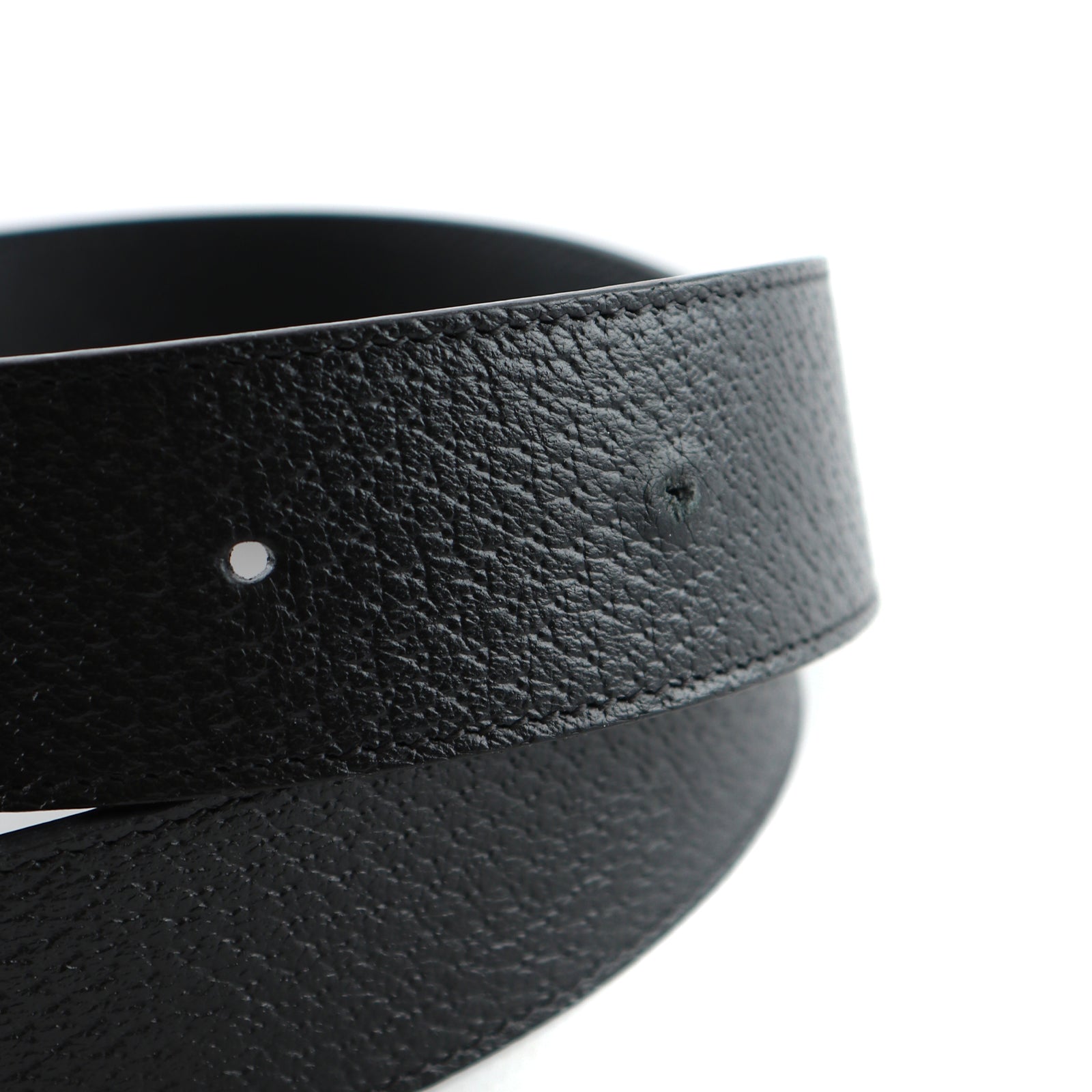 GUCCI - Ceinture GG Buckle en cuir grainé noir (T95)