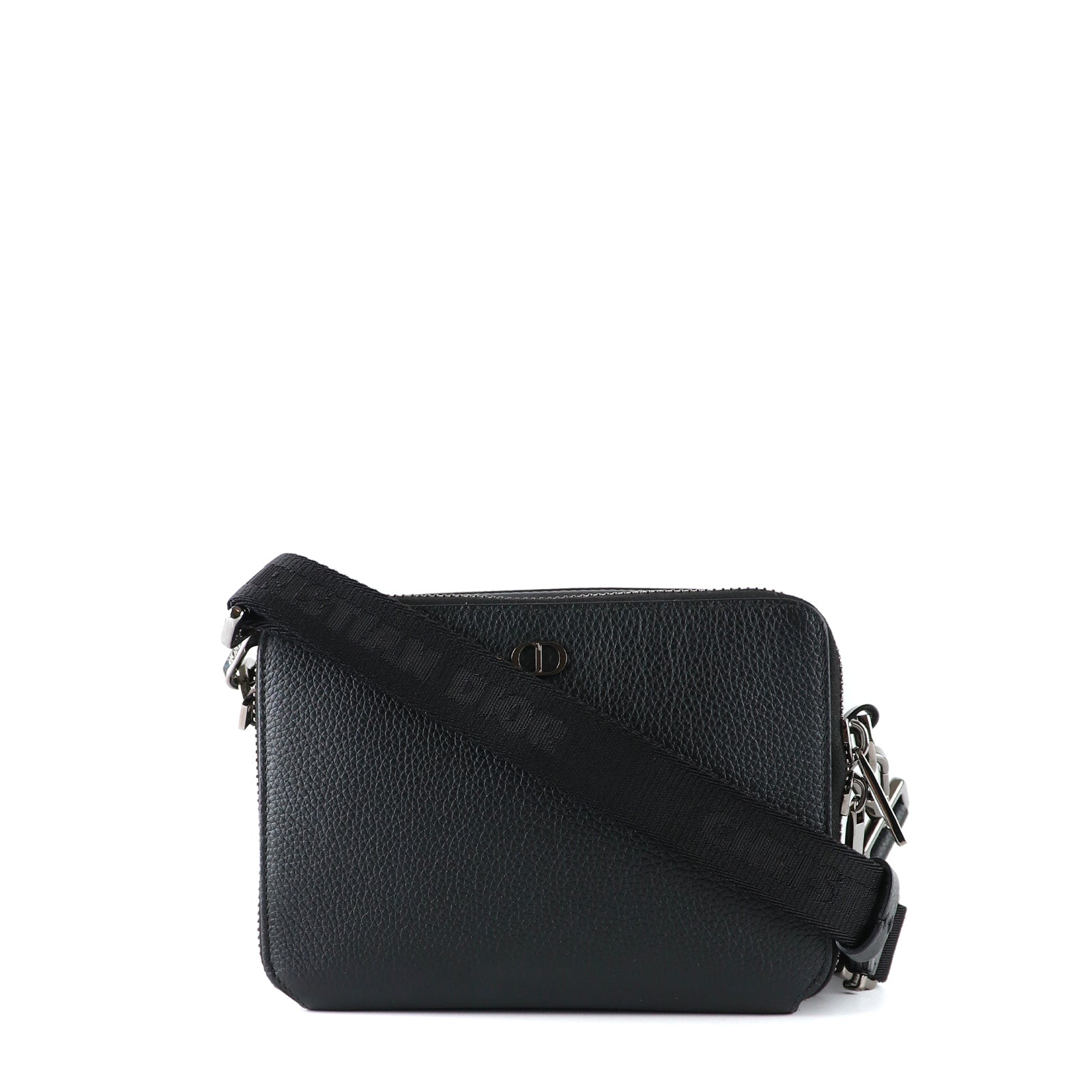 DIOR - Icon CD pouch in black grained leather