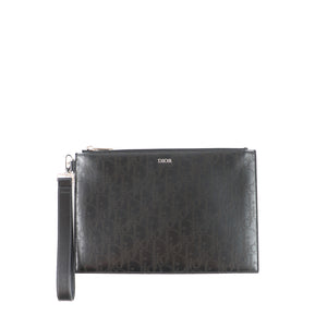 DIOR - Dior Oblique Galaxy A5 pouch in black leather