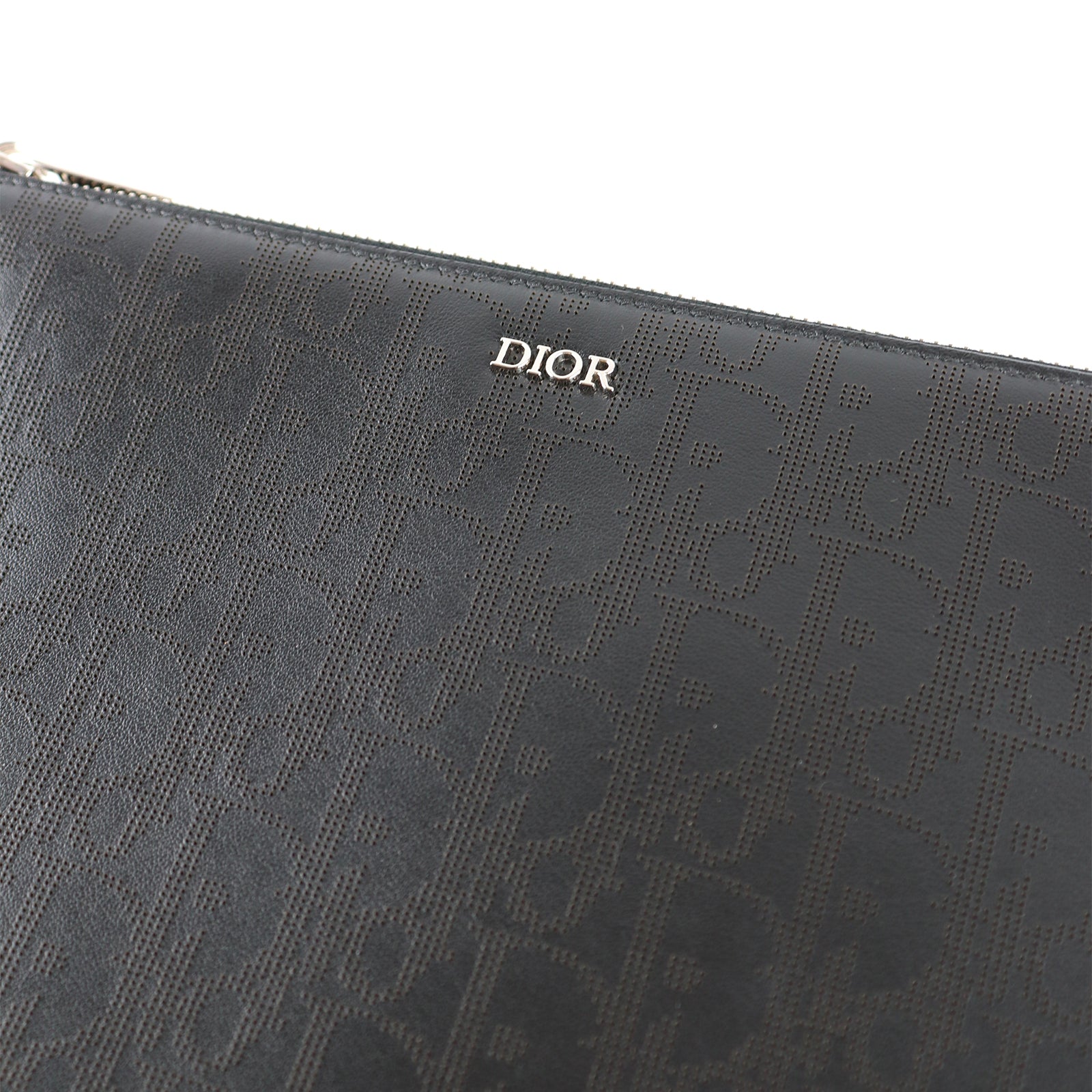 DIOR - Dior Oblique Galaxy A5 pouch in black leather
