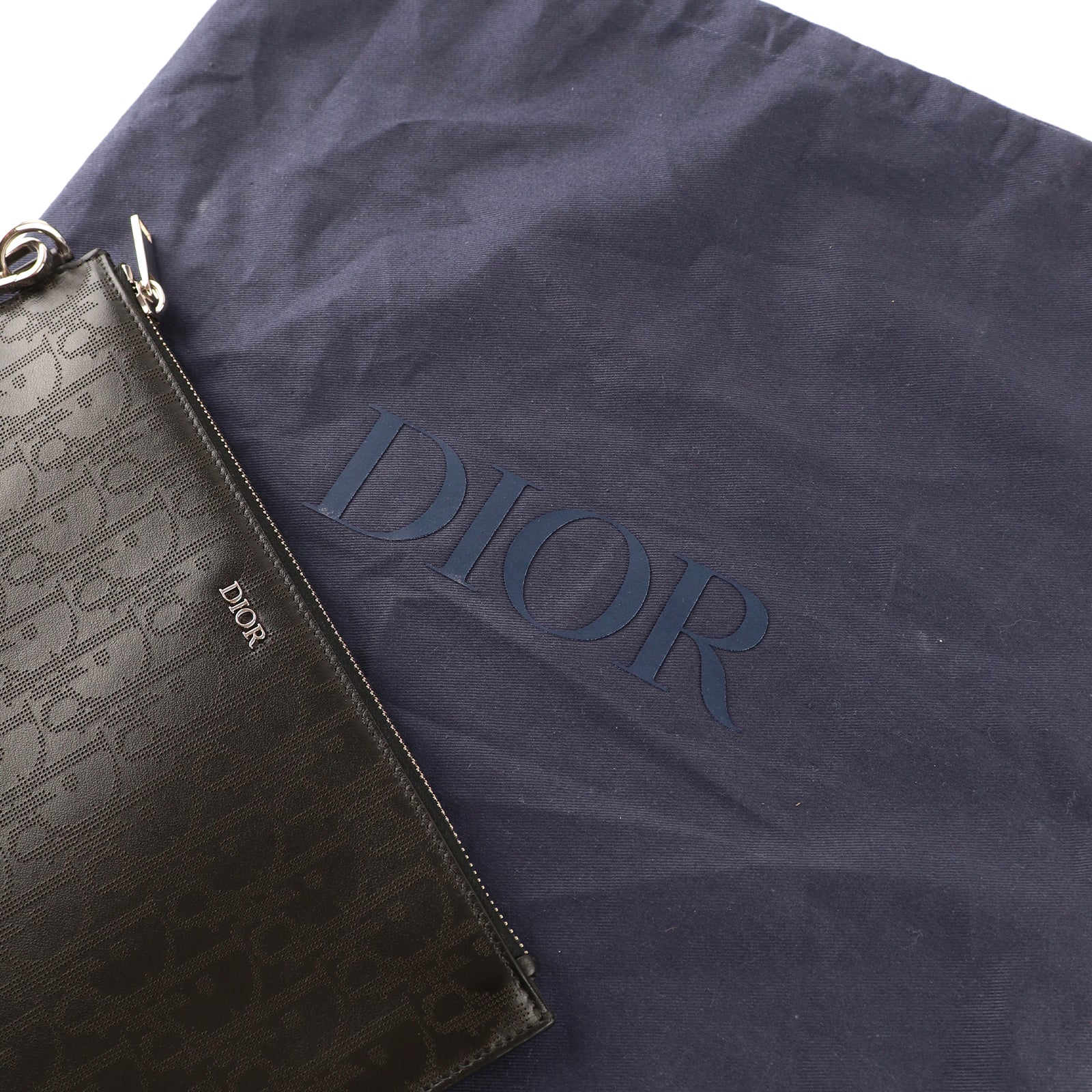 DIOR - Dior Oblique Galaxy A5 pouch in black leather