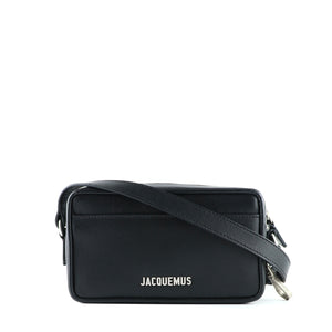 JACQUEMUS - Le Baneto shoulder bag in black smooth leather