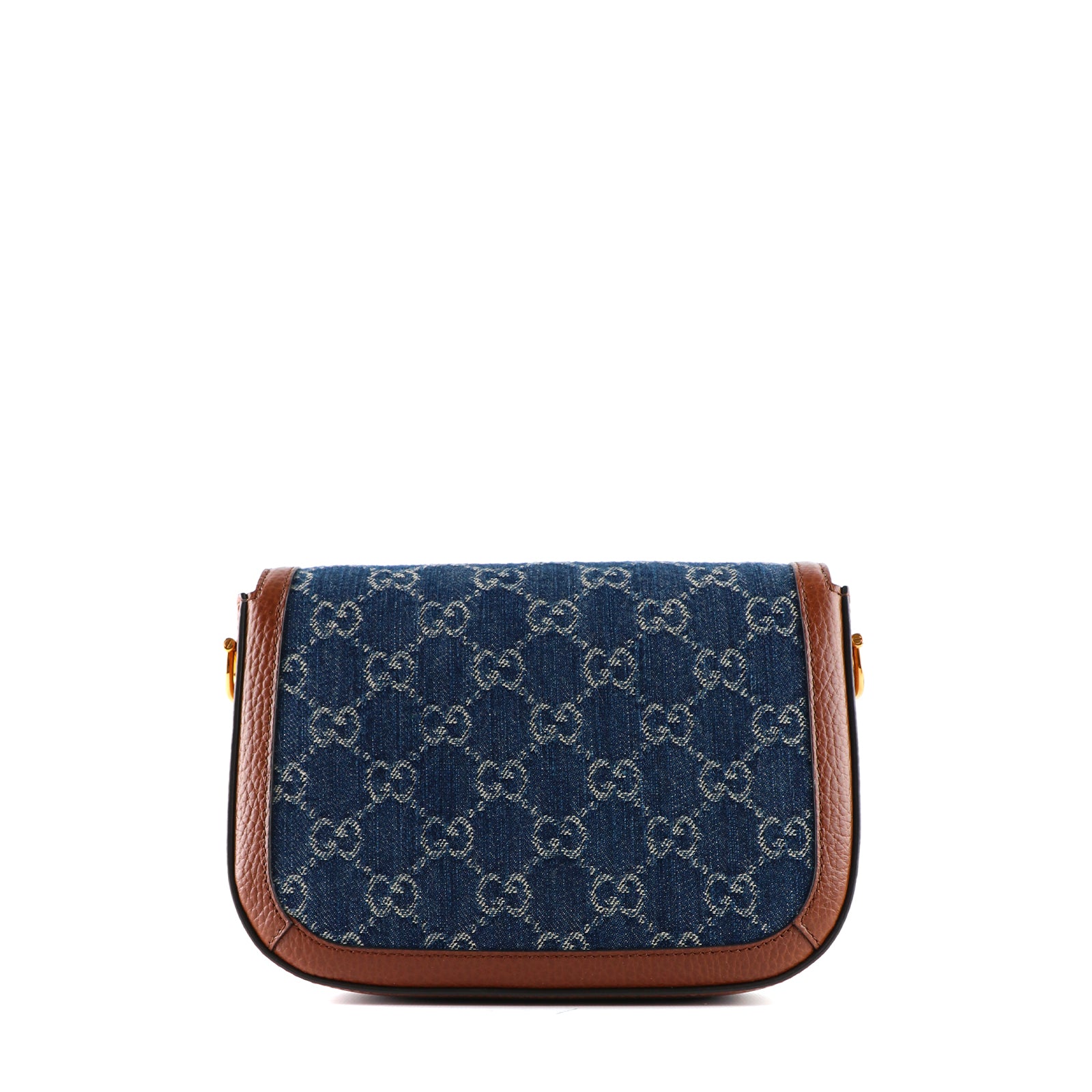 GUCCI - Horsebit 1955 denim shoulder bag