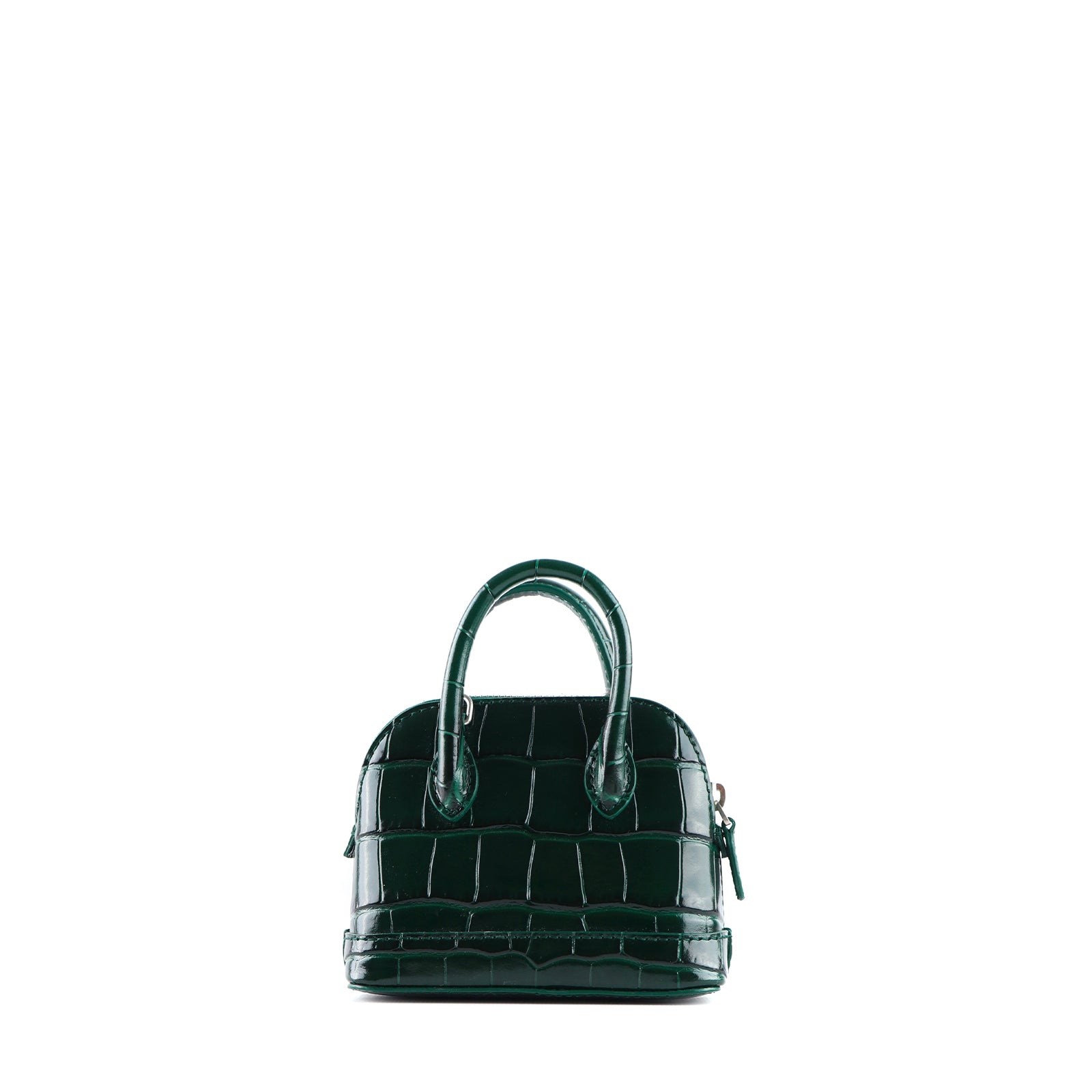 BALENCIAGA - Ville mini shoulder bag in green croc-embossed leather
