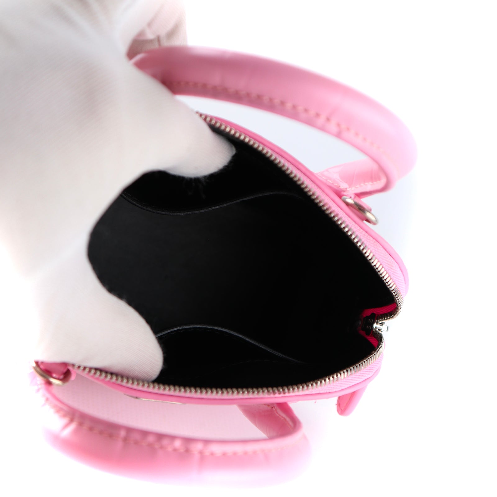BALENCIAGA - Ville shoulder bag in pink crocodile-embossed leather