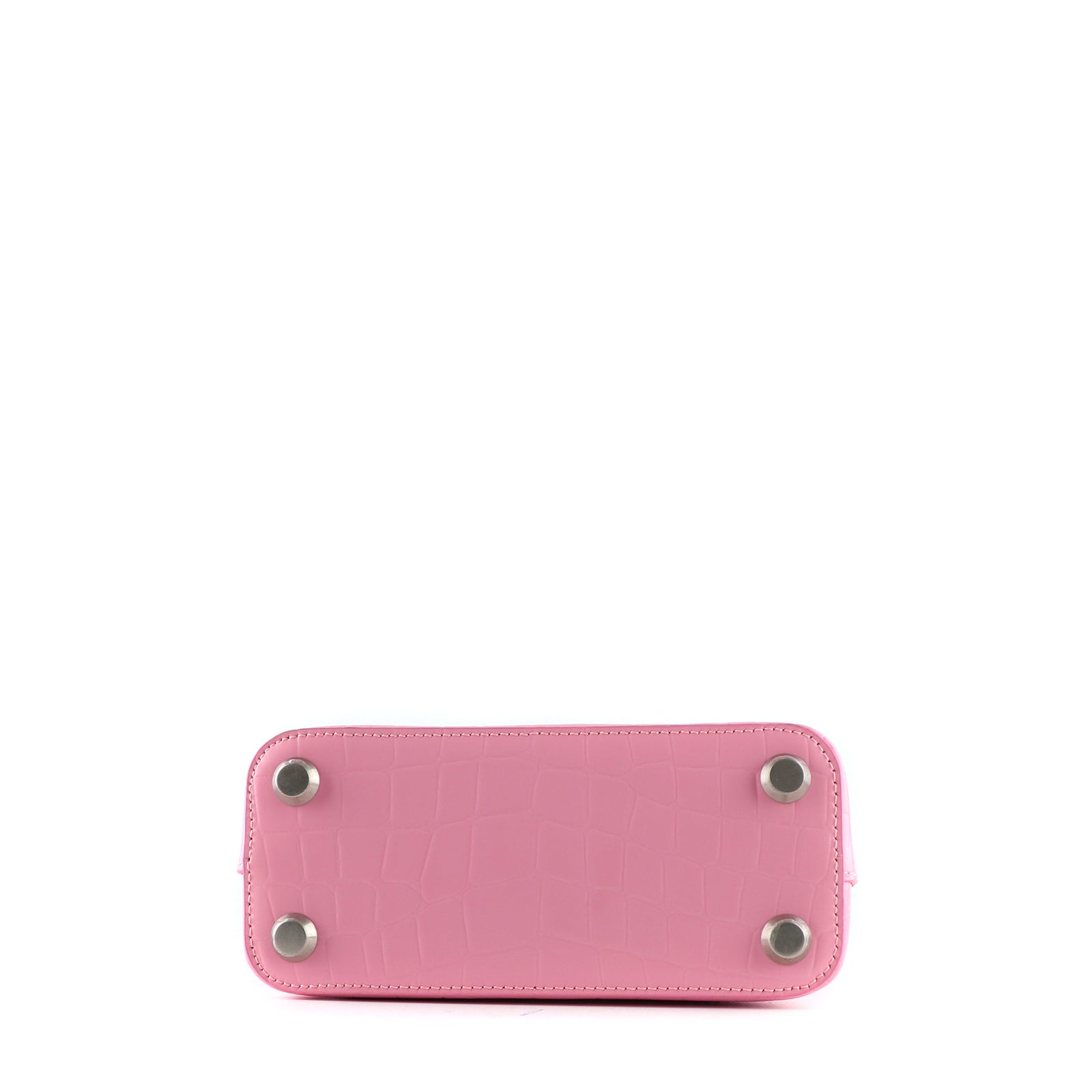 BALENCIAGA - Ville shoulder bag in pink crocodile-embossed leather