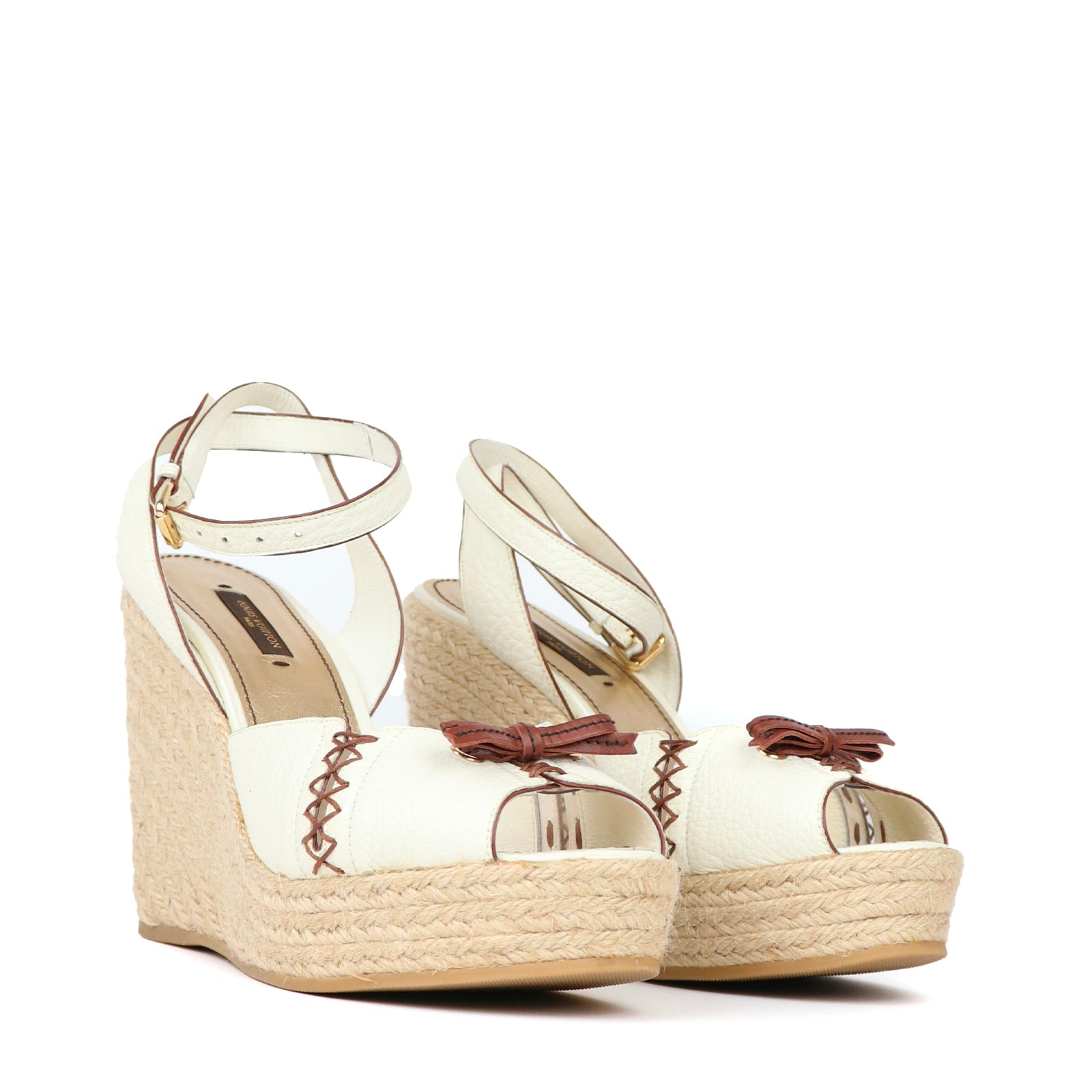 LOUIS VUITTON - Sandales compensées en cuir (T39)