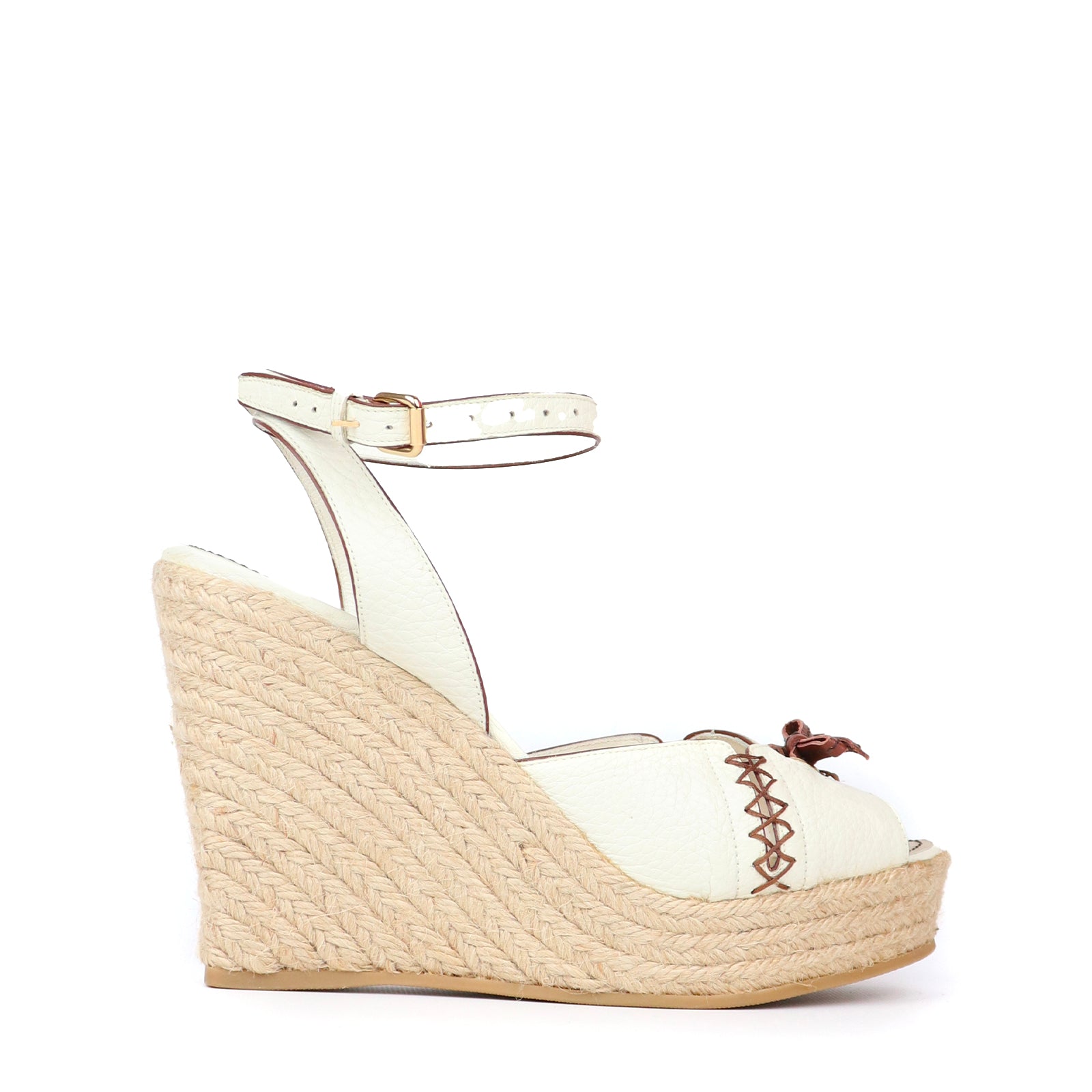 LOUIS VUITTON - Sandales compensées en cuir (T39)