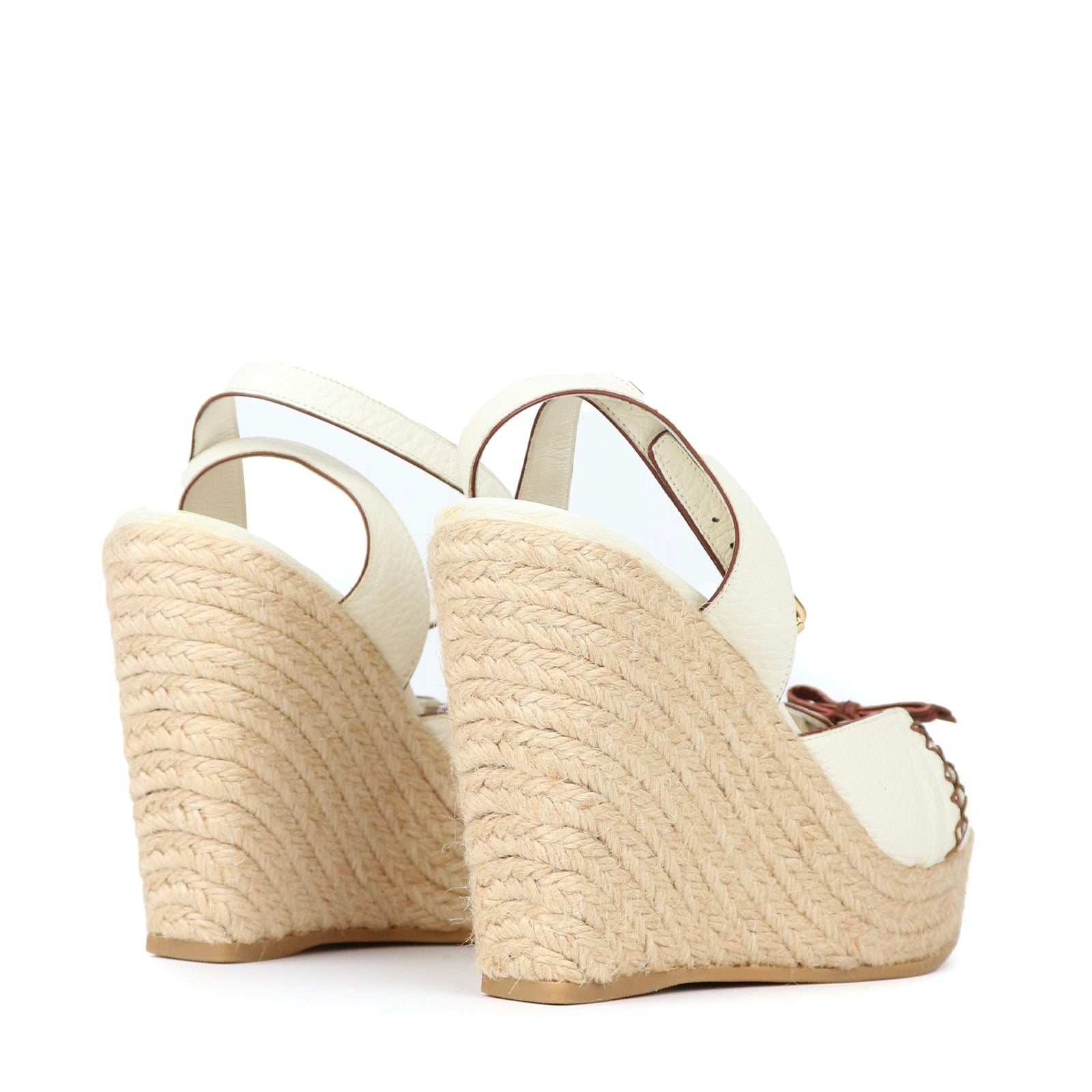 LOUIS VUITTON - Sandales compensées en cuir (T39)