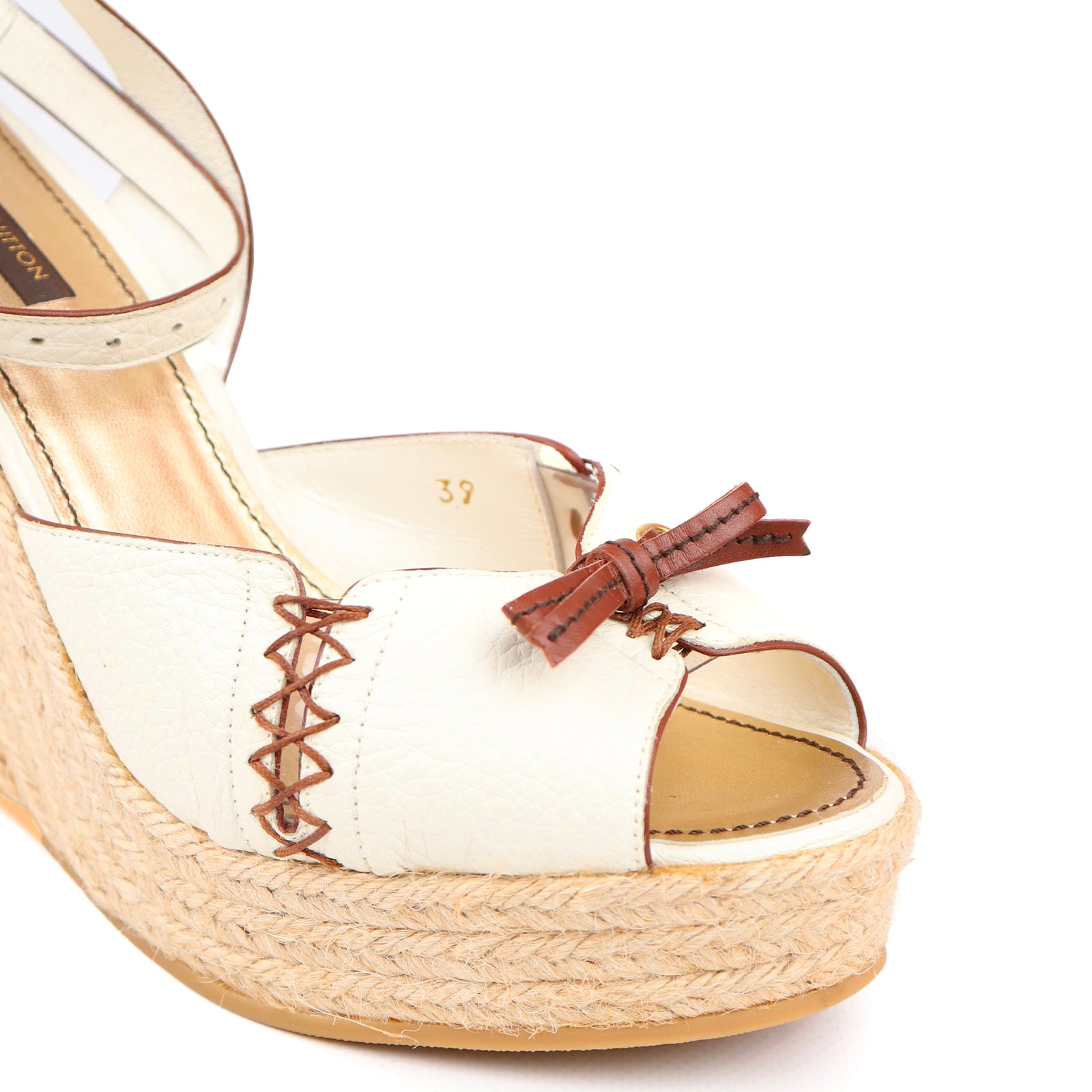 LOUIS VUITTON - Sandales compensées en cuir (T39)