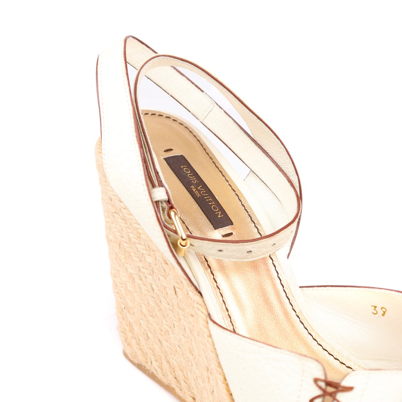 LOUIS VUITTON - Sandales compensées en cuir (T39)