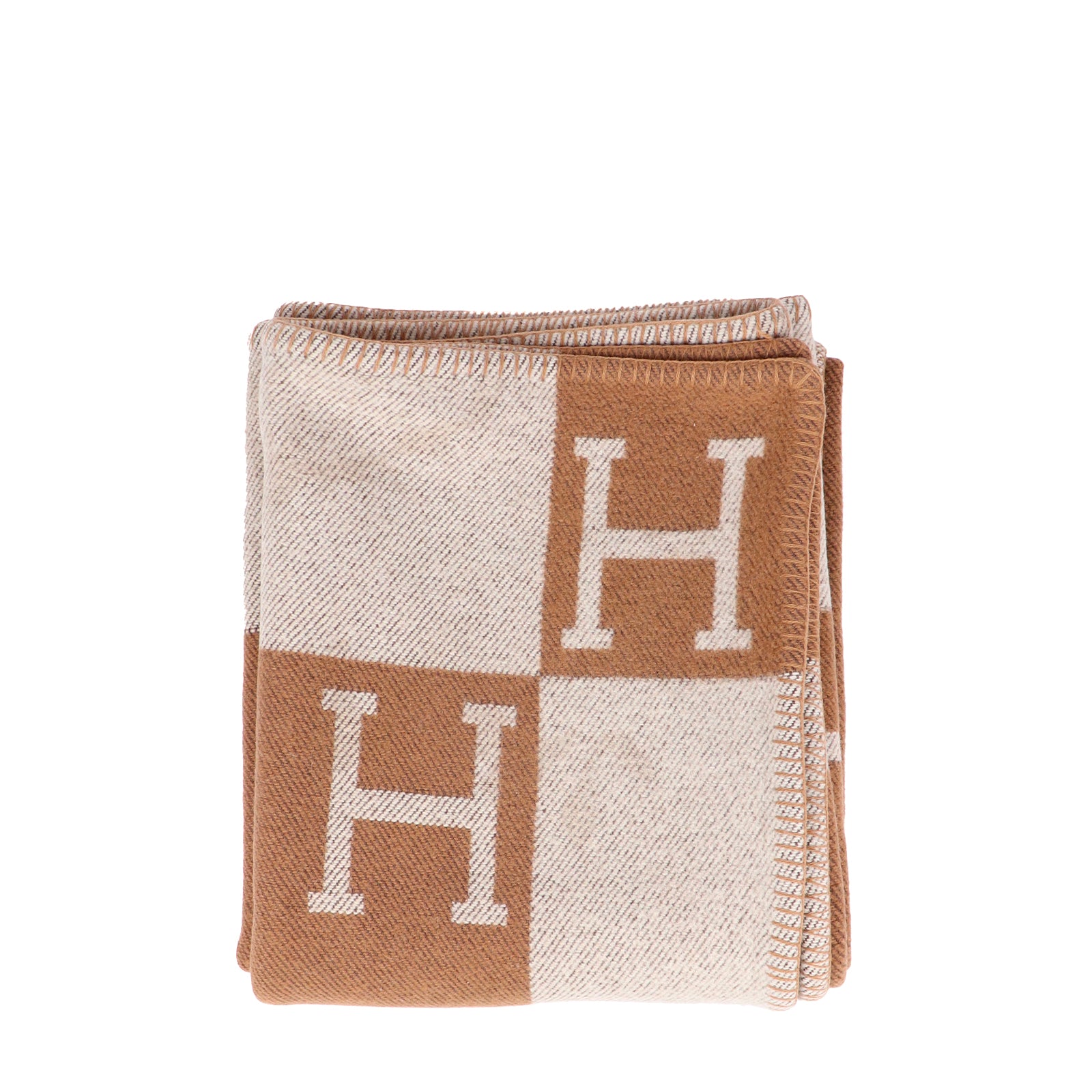 HERMÈS - Jeté de canapé Avalon marron