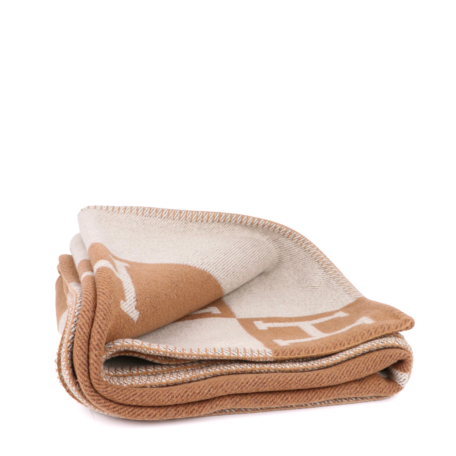 HERMÈS - Jeté de canapé Avalon marron