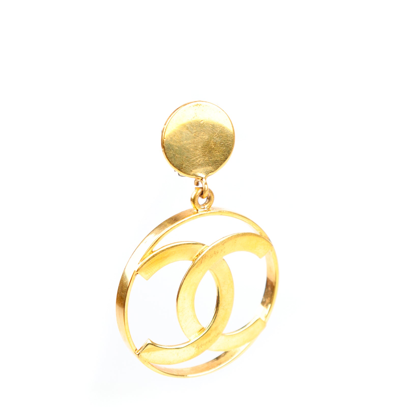 CHANEL - Monoboucle d'oreille créole vintage