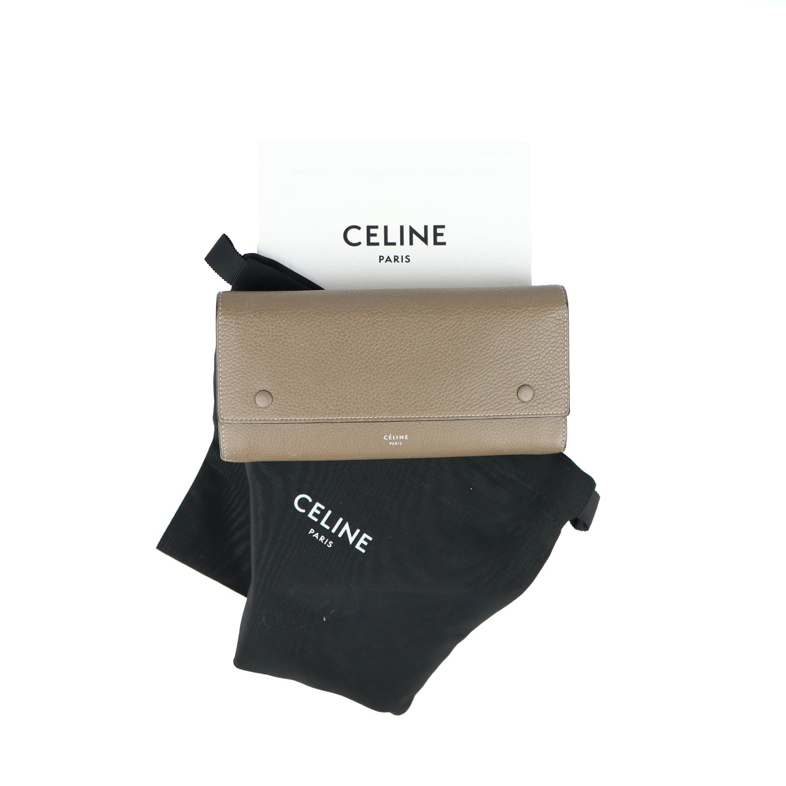 CELINE - Grand portefeuille en cuir de veau grainé