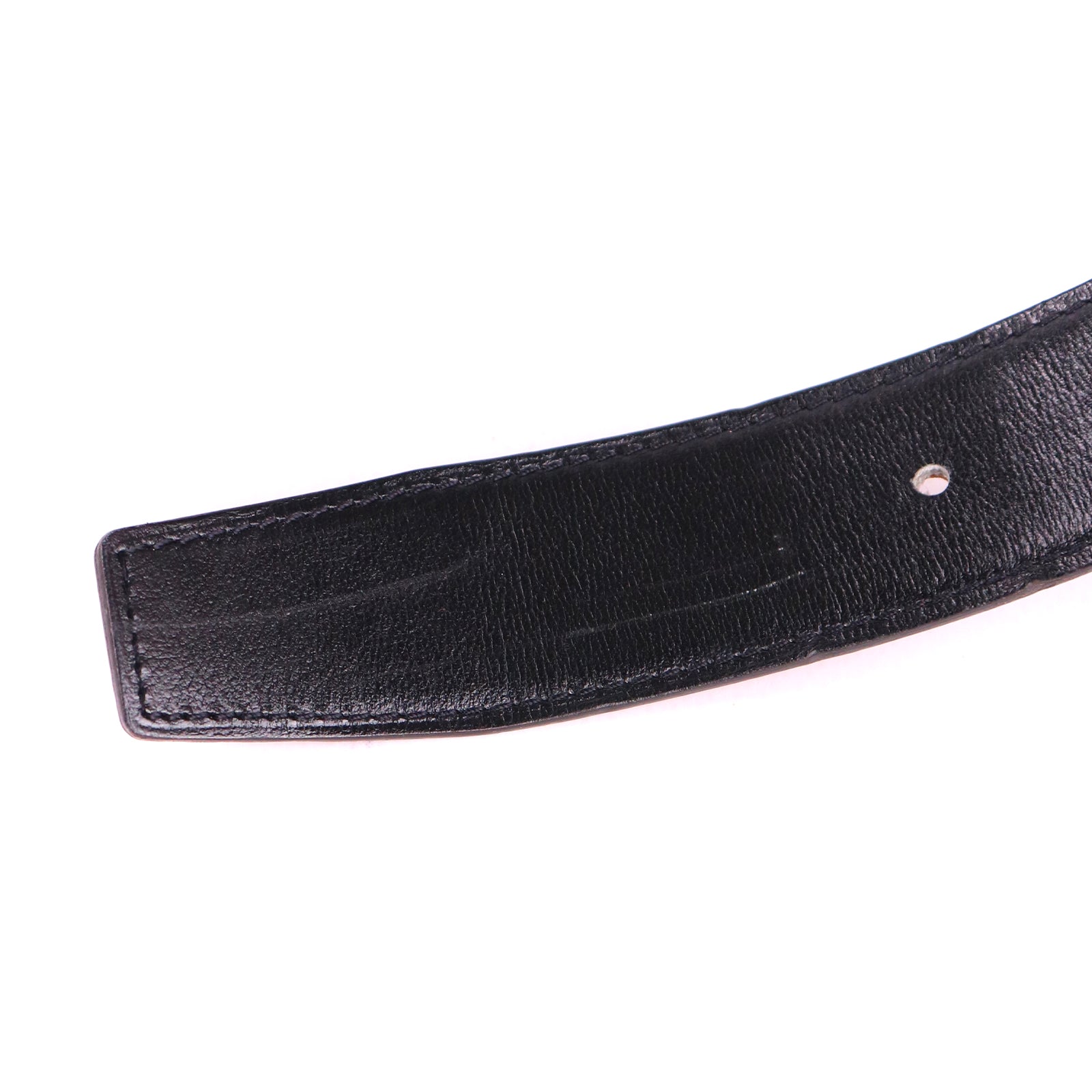 HERMÈS - Ceinture réversible en cuir avec boucle argentée (T100)