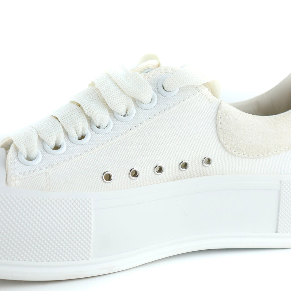 ALEXANDER MCQUEEN - Deck sneakers in white canvas (T38.5)