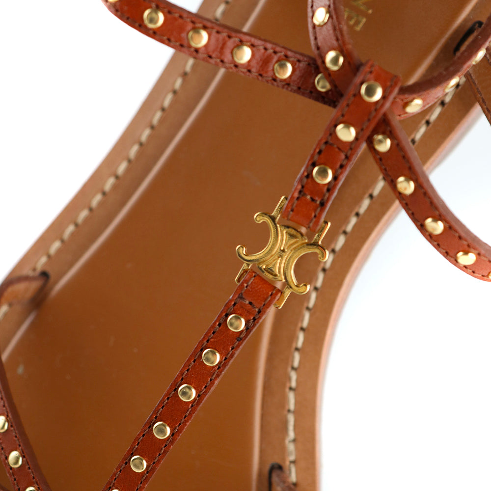 CELINE - Taillat flat leather sandals (T38.5)