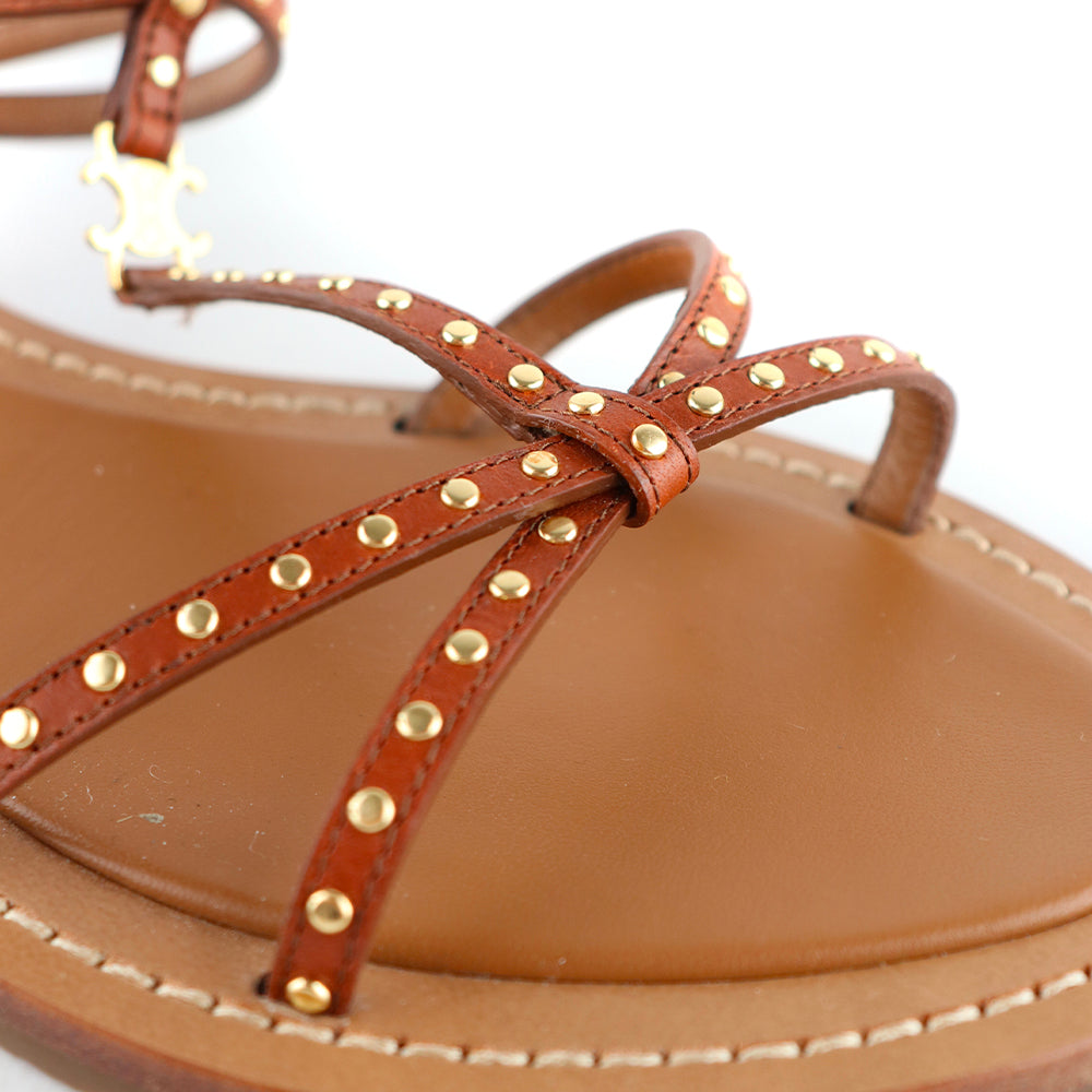 CELINE - Taillat flat leather sandals (T38.5)