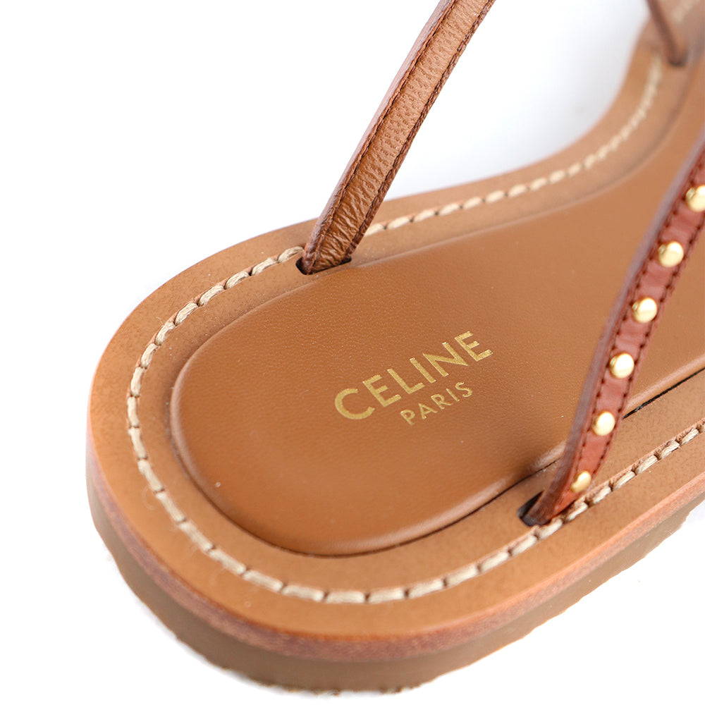 CELINE - Taillat flat leather sandals (T38.5)