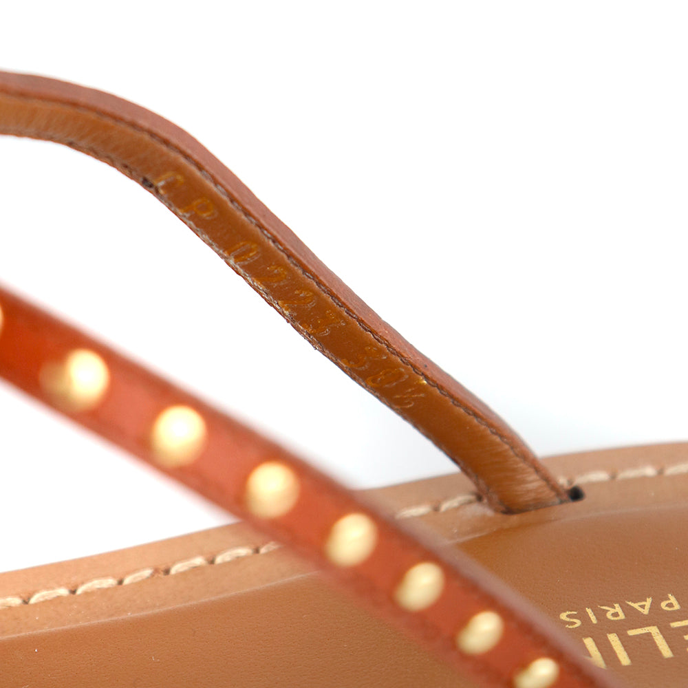 CELINE - Taillat flat leather sandals (T38.5)