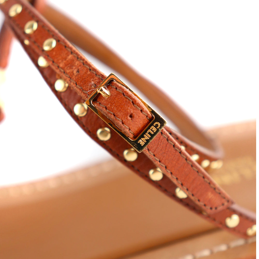 CELINE - Taillat flat leather sandals (T38.5)