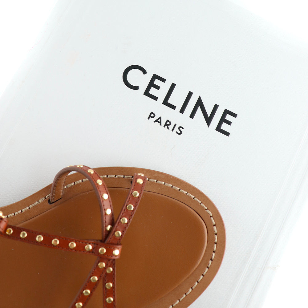 CELINE - Taillat flat leather sandals (T38.5)