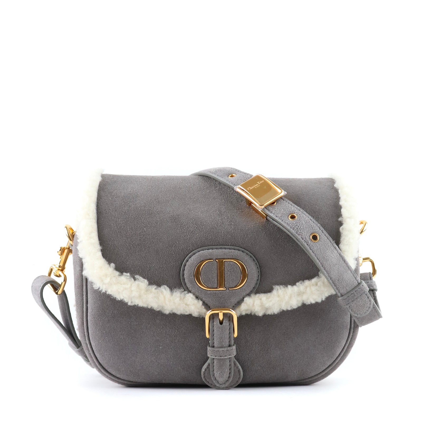 DIOR - Sac à bandoulière Bobby medium en daim et laine