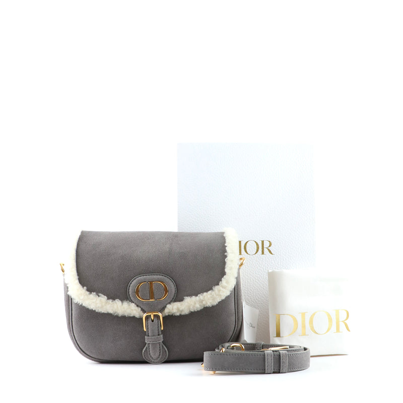 DIOR - Sac à bandoulière Bobby medium en daim et laine