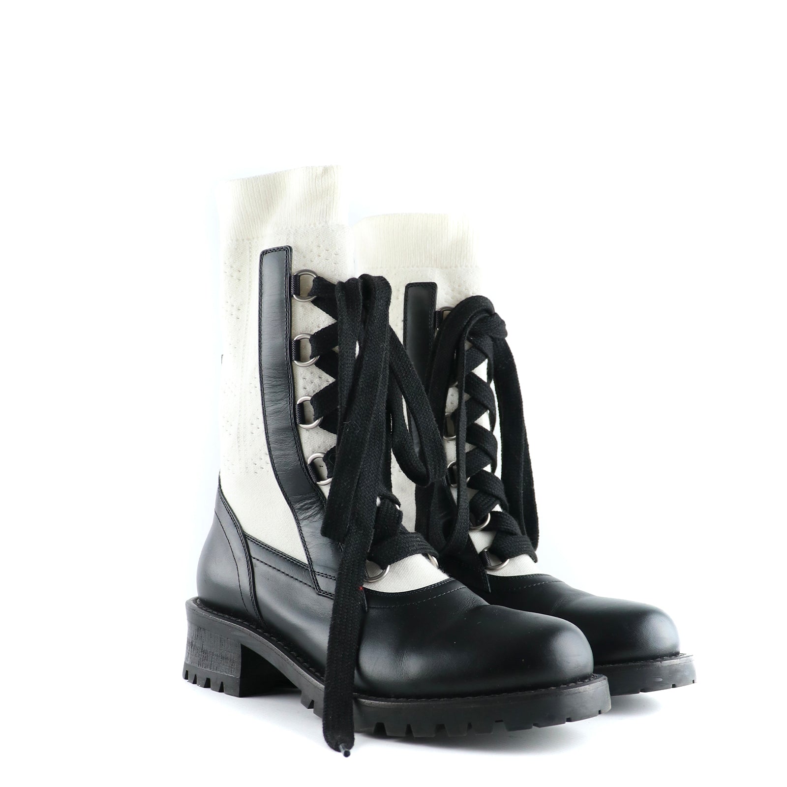 DIOR - Bottines Diorland en toile et cuir (T38)