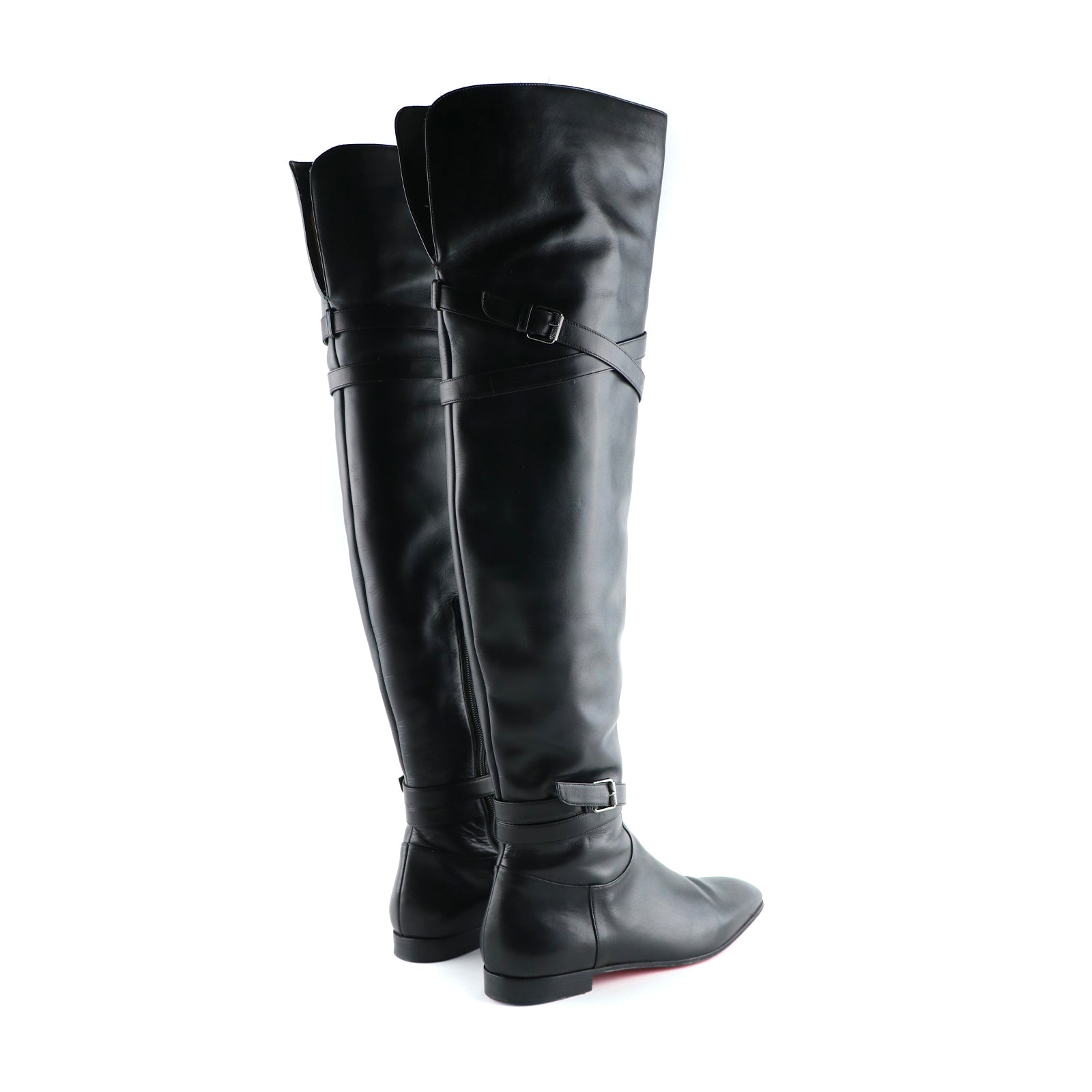 LOUBOUTIN - Bottes Birgit en cuir noir (T38)