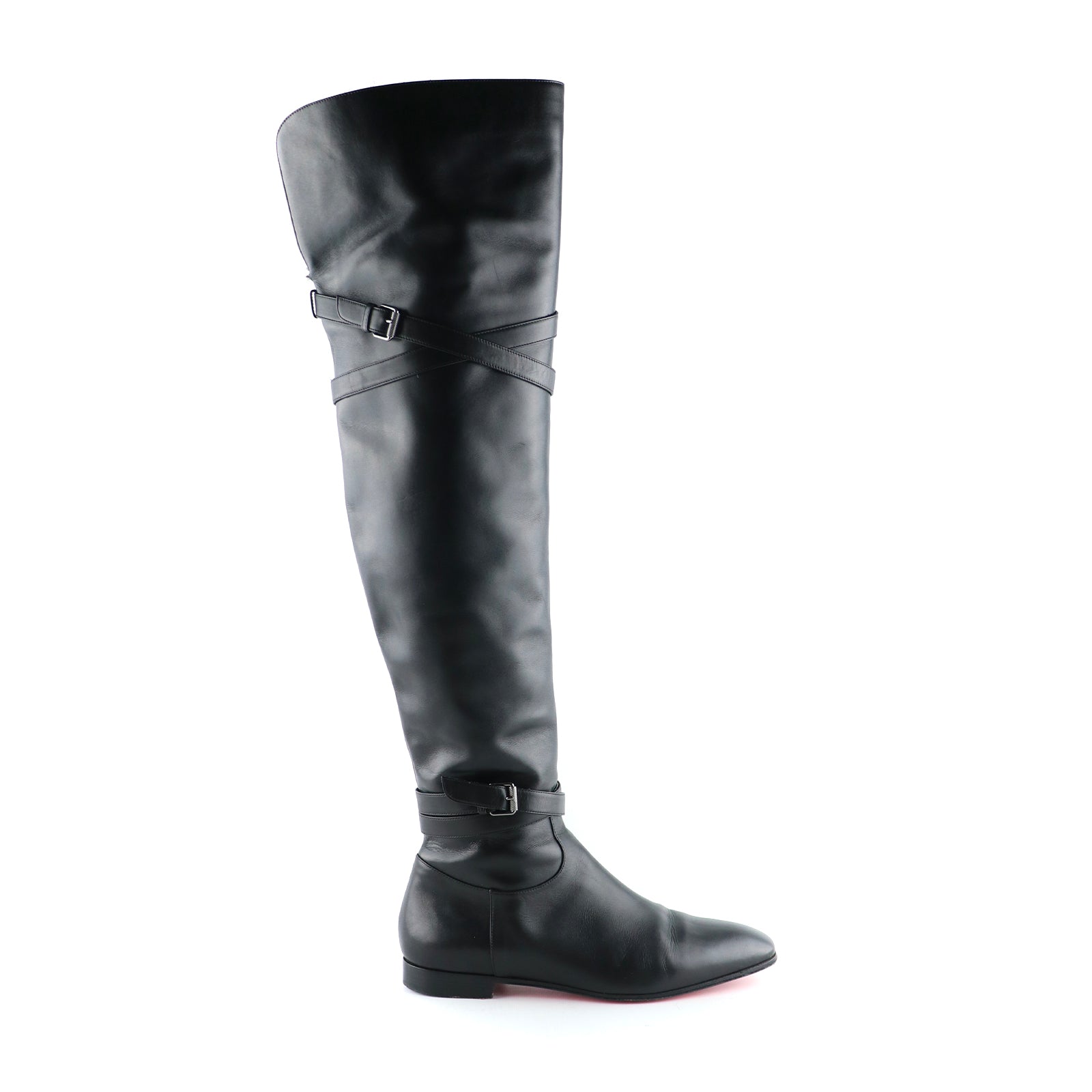 LOUBOUTIN - Bottes Birgit en cuir noir (T38)