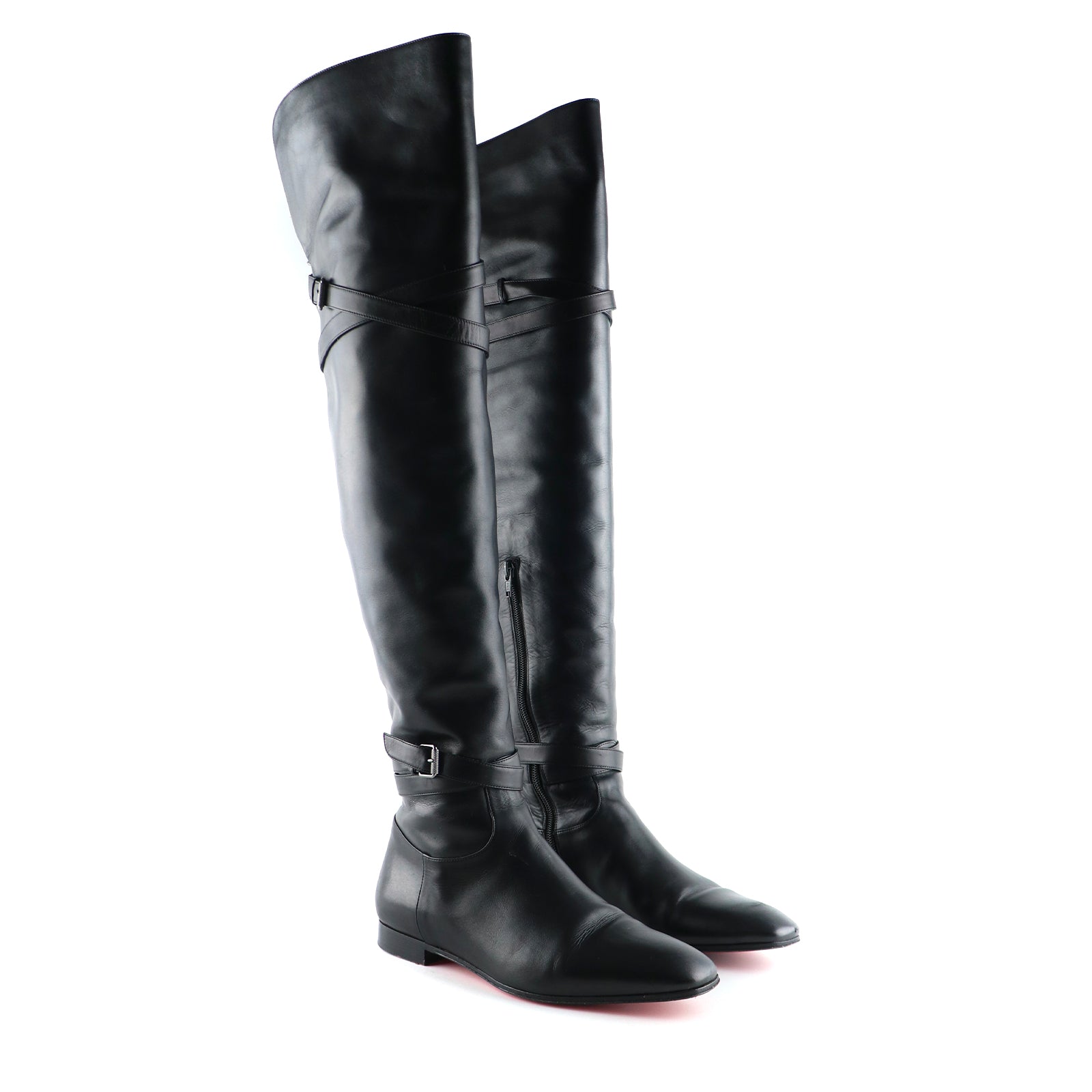 LOUBOUTIN - Bottes Birgit en cuir noir (T38)