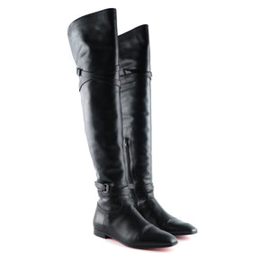 LOUBOUTIN - Bottes Birgit en cuir noir (T38)