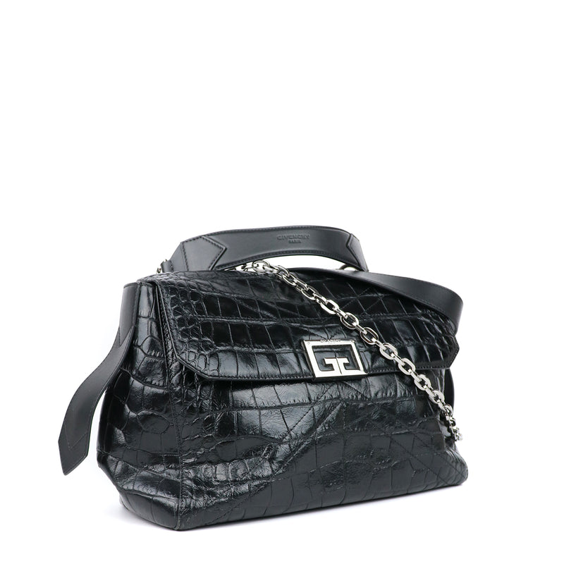 GIVENCHY - Sac à bandoulière en cuir embossé croco