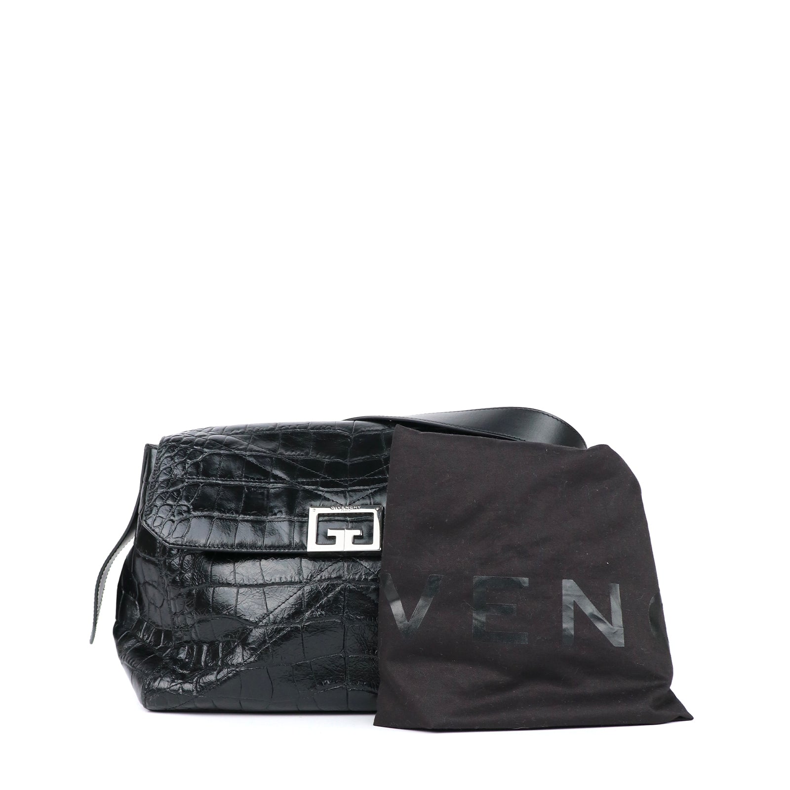 GIVENCHY - Sac à bandoulière en cuir embossé croco