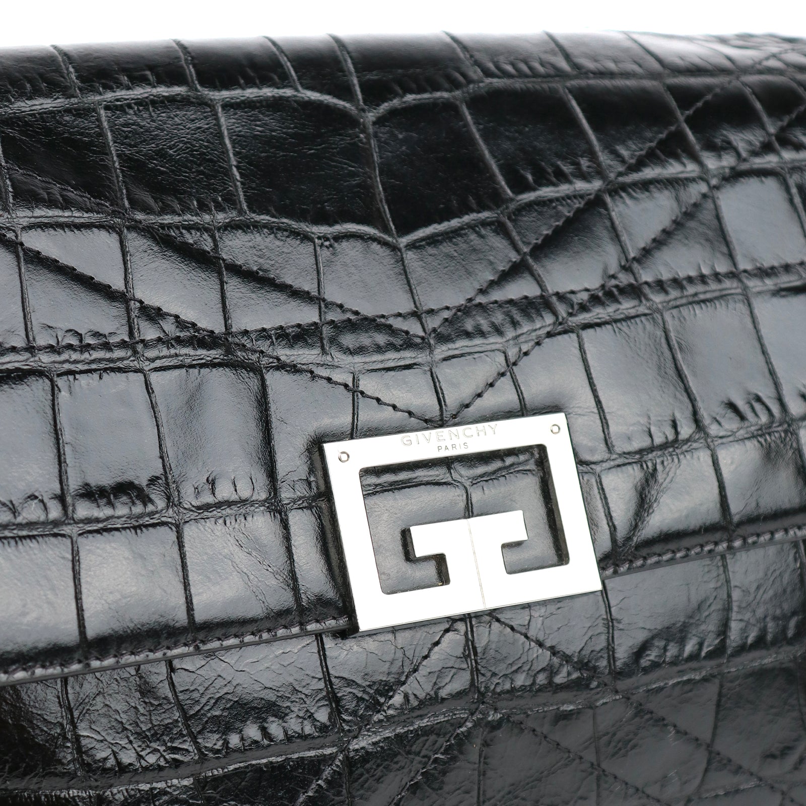 GIVENCHY - Sac à bandoulière en cuir embossé croco