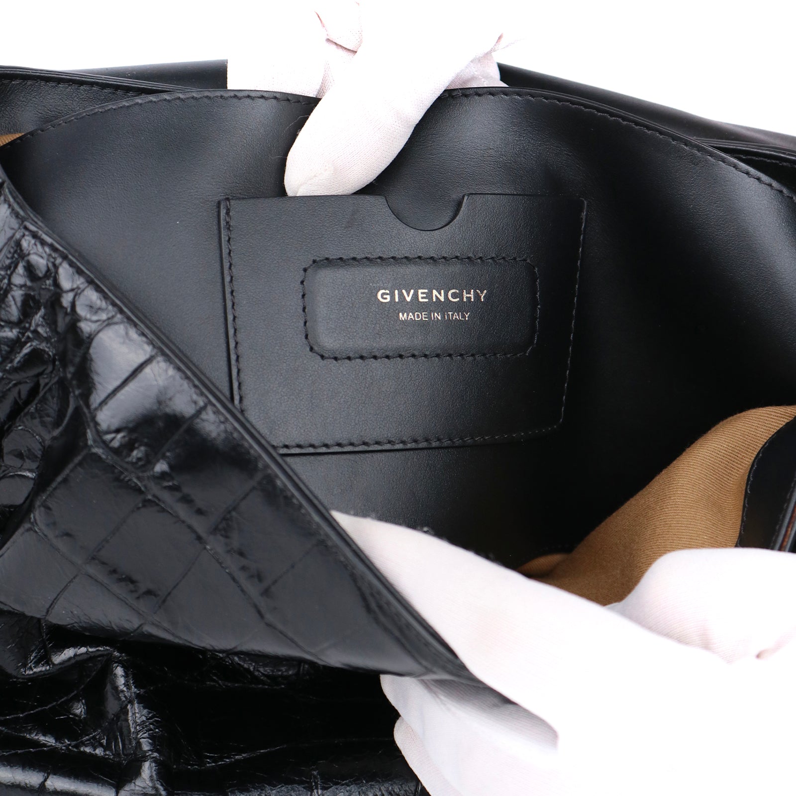 GIVENCHY - Sac à bandoulière en cuir embossé croco