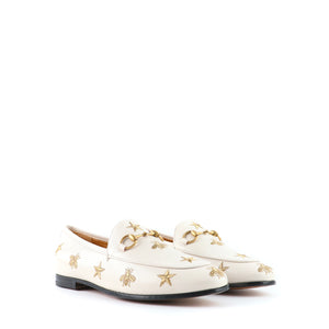 GUCCI - Jordaan loafers in white leather (T36.5)