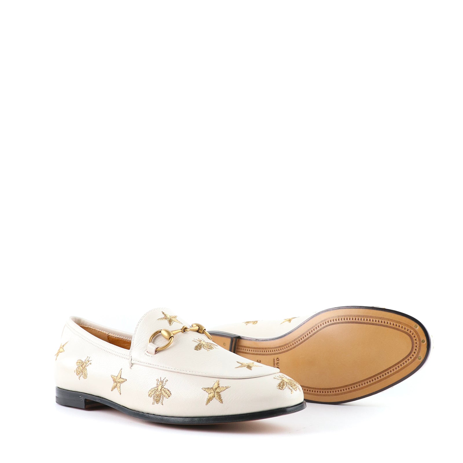 GUCCI - Jordaan loafers in white leather (T36.5)