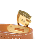 HERMÈS - Montre Kelly en cuir gold