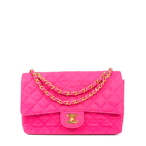 CHANEL - Sac à bandoulière Timeless en denim rose vintage