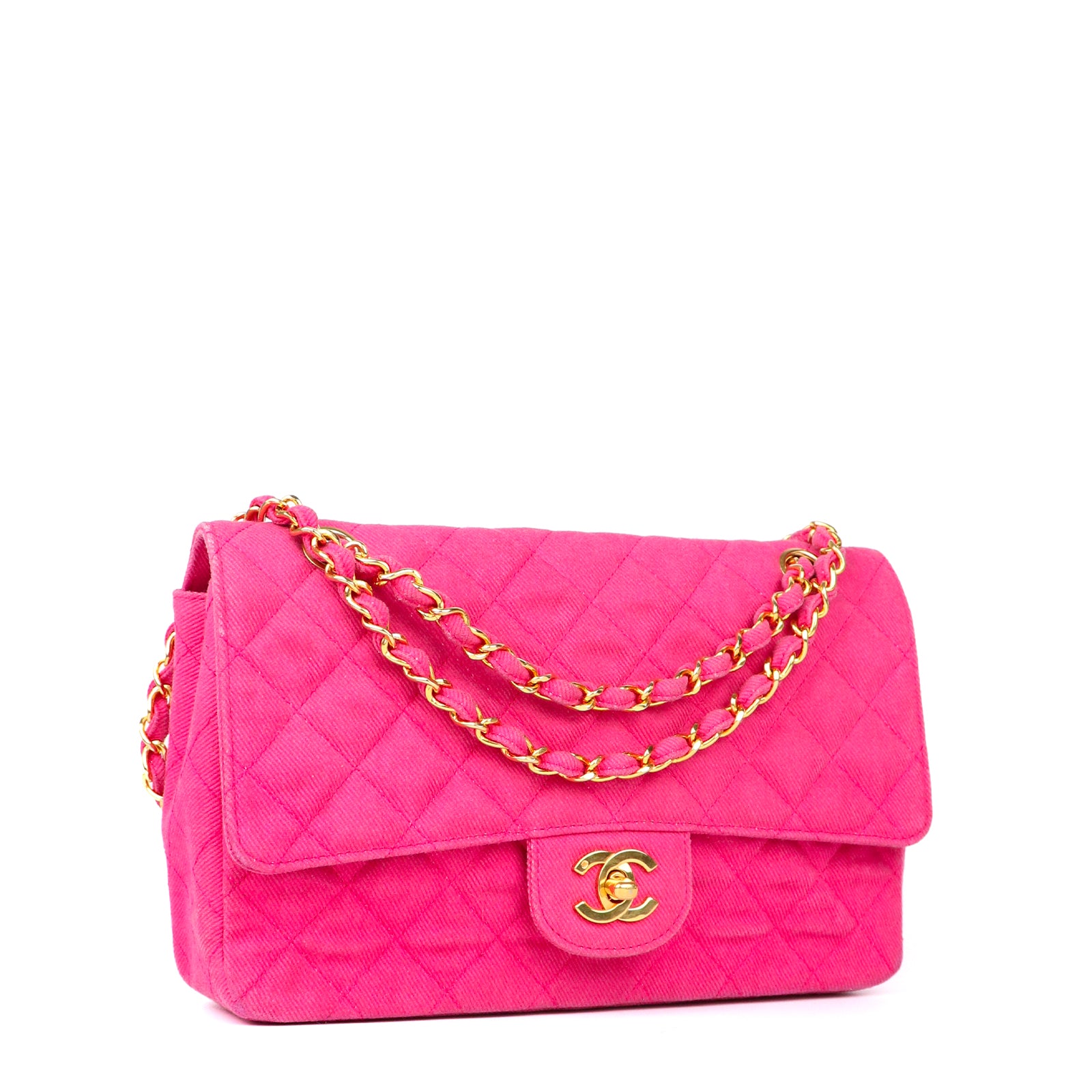 CHANEL - Sac à bandoulière Timeless en denim rose vintage